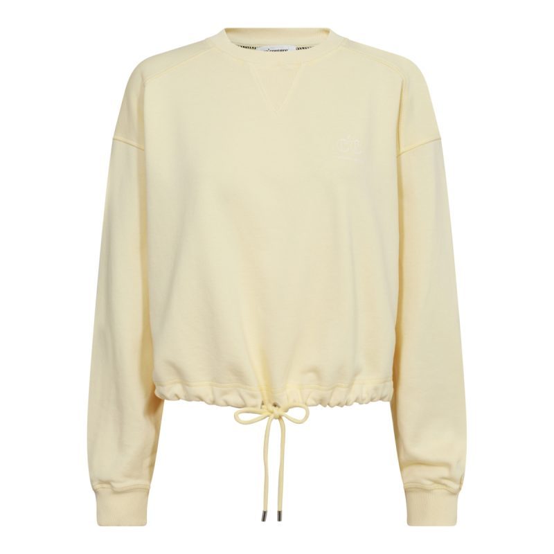 CO'COUTURE CLEAN CC CROP TIE SWEAT YELLOW