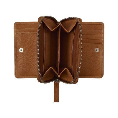 BURKELY DOUBLE FLAP WALLET COZY COGNAC