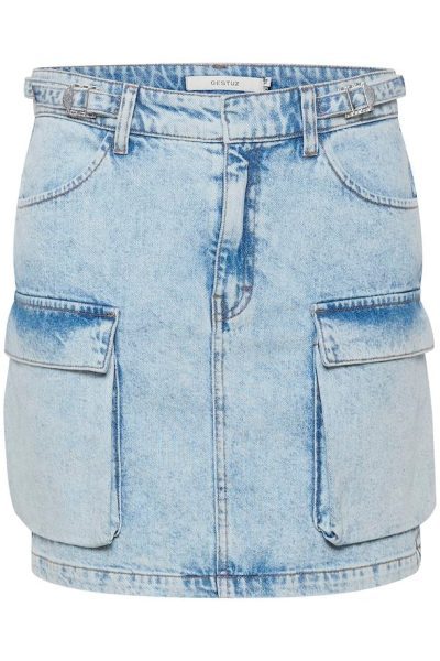 GESTUZ MARLIGZ HW DENIM SKIRT BLAUW