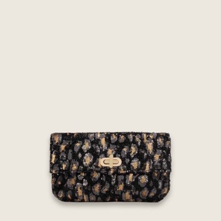 BULAGGI HANDTAS LEOPARD CLUTCH ZWART