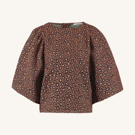 BYBAR ZASU JACQUARD BLOUSE LEOPARD