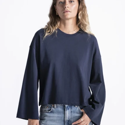 LES SOEURS ALINE LONGSLEEVE T-SHIRT BLAUW