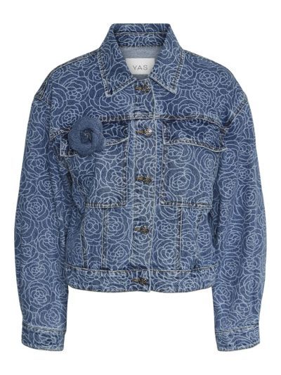 Y.A.S YASROSALYN DENIM JACKET BLAUW