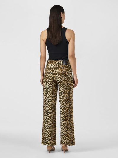 Y.A.S YASLEONORA DENIM BROEK LEOPARD