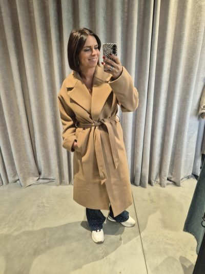 SOAKED SLRUBIE BELTED COAT CAMEL