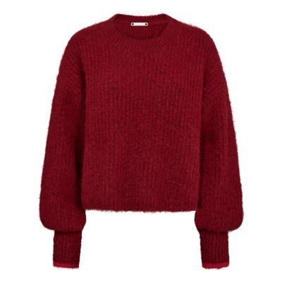 CO'COUTURE CORALIECC CROP RIB KNIT HEART ROOD