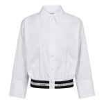 CO'COUTURE COTTON CRISP LOGO CROP SHIRT WHITE