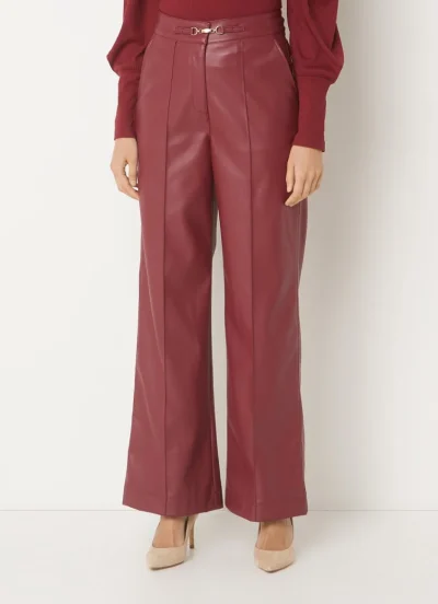 AAIKO SONJA PU TROUSERS BORDEAU