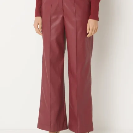 AAIKO SONJA PU TROUSERS BORDEAU